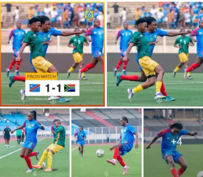 ÉLIMINATOIRES CAN FÉMININE 2026: La RDC et l’Afrique du Sud se neutralisent (1-1) à Kinshasa