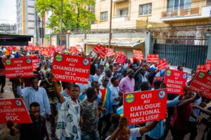Kinshasa : la jeunesse de l’ECiDé mobilisée devant la MONUSCO contre la révision constitutionnelle et pour un dialogue inclusif
